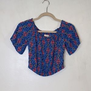 Cinnamon Girl ILLA ILLA Crop Top Tank/Skort Set- Blue Floral - Size Small S